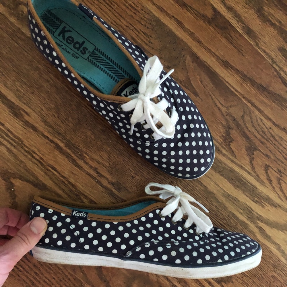 Navy polka dot keds